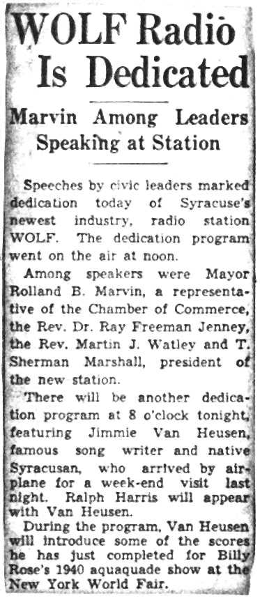 Syracuse Newspapers May 11, 1940
